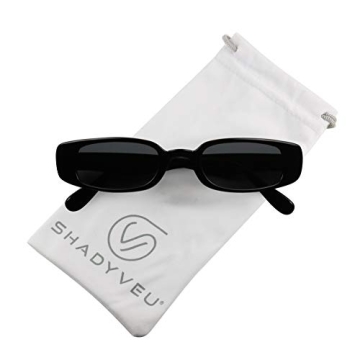 ShadyVEU Slim Classic Rectangular Sunglasses UV Protection 90’s Vintage Small Wide Retro Frame Fas...