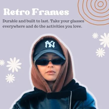 ShadyVEU Slim Classic Rectangular Sunglasses with UV Protection