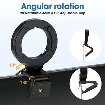 FDKOBE Webcam Lighting,Ring Light for Laptop/Computer,Zoom Call Lighting,4''Small Video Conference Lighting with Webcam Style Mount and Tripod,3 Light Modes&10 Brightness Levels,Selfie 3000k, 4inch
