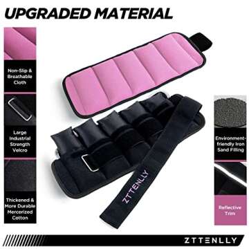 ZTTENLLY Adjustable Ankle Weights Set - Customizable Weight for All Fitness Activities