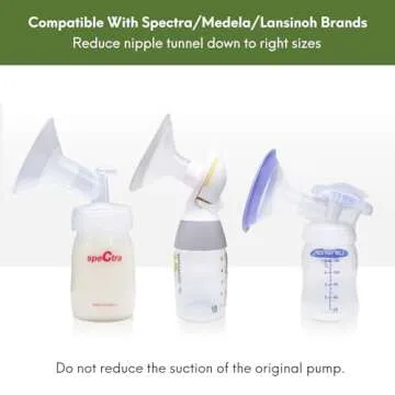 LOZAEVE 17mm Silicone Flange Inserts for Spectra S1 S2, Medela Breast Pump Shields, Freestyle, Harmony, Sonata to Reduce 24mm Elastic Nipple Tunnel Down to 17mm; Also Fits Freemie 25mm Cups; 2pc/Each