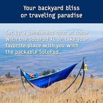 ENO - SoloPod Hammock Stand - Outdoor Stand for Camping, Traveling, a Festival, Patio Furniture, or The Beach - Charcoal