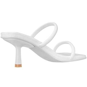 Buy ILLUDE Square Toe Vegan Mules Heeled Sandals