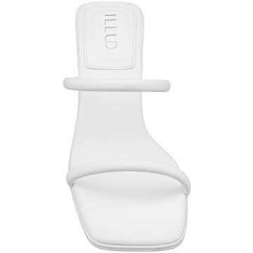 Buy ILLUDE Square Toe Vegan Mules Heeled Sandals