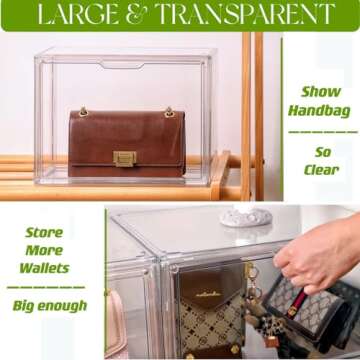 ZLLZUU Purse Organizer, Large Clear Storage 4 Pack