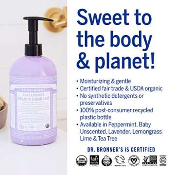 Dr. Bronner's Organic Sugar Soap - Lavender Luxury for All