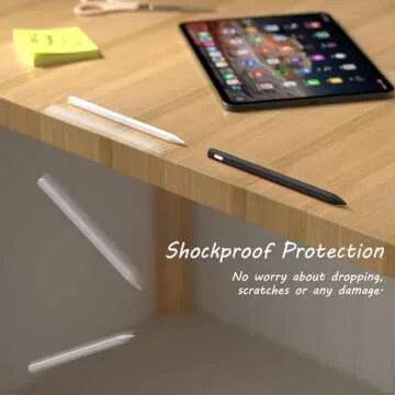 KELIFANG Silicone Case for Apple Pencil Pro 2024 & Apple Pencil 2nd Generation, Protective Skin Sleeve Cover Holder Grip and Tip Cap Accessories Compatible with iPad Pro 11 12.9 13 Inch, Black