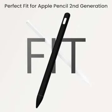 KELIFANG Silicone Case for Apple Pencil Pro 2024 & Apple Pencil 2nd Generation, Protective Skin Sleeve Cover Holder Grip and Tip Cap Accessories Compatible with iPad Pro 11 12.9 13 Inch, Black