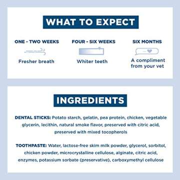 BarkBox Bright Toothpaste & Toothbrush Chews Kit - Dental Treats for Dogs and Cats | Vet-Recommended | Freshens Breath & Reduces Plaque Buildup | Made with Real Chicken