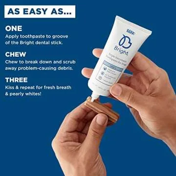 BarkBox Bright Toothpaste & Toothbrush Chews Kit - Dental Treats for Dogs and Cats | Vet-Recommended | Freshens Breath & Reduces Plaque Buildup | Made with Real Chicken