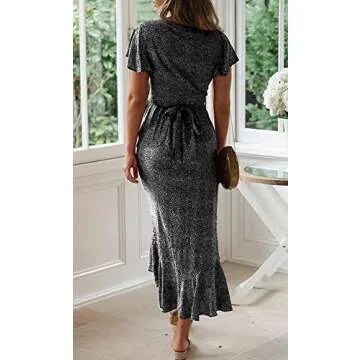 ZESICA Wrap Maxi Dress for Beach Parties & Weddings