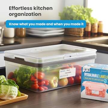 MESS Dissolvable Freezer Labels for Food Containers