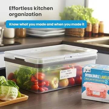 MESS Dissolvable Freezer Labels for Food Containers