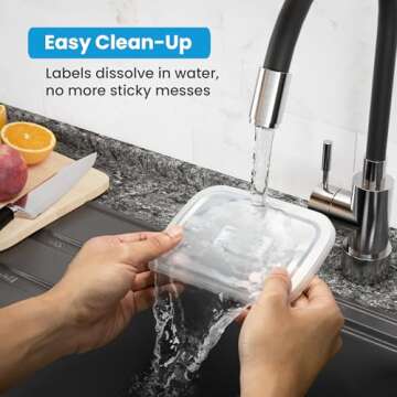 MESS Dissolvable Freezer Labels for Food Containers