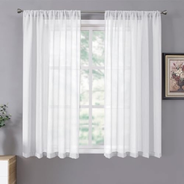 Tollpiz Short Sheer Curtains - Elegant Light Filtering for Your Home
