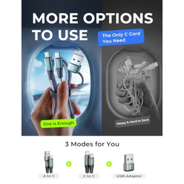 AINOPE USB C Cable 10ft Fast Charging 4-in-1 for All