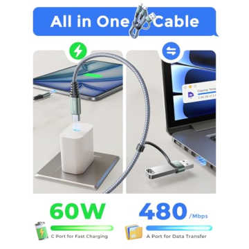 AINOPE USB C Cable 10ft Fast Charging 4-in-1 for All