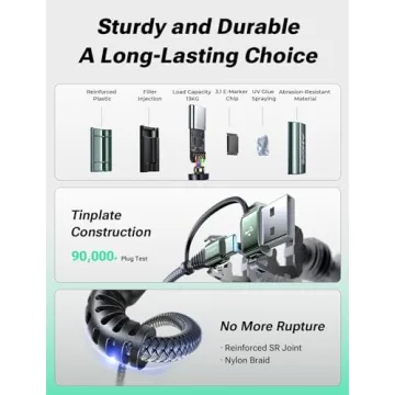 AINOPE USB C Cable 10ft Fast Charging 4-in-1 for All