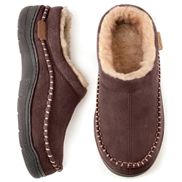 Zigzagger Men's Cozy Moccasin Slippers - Indoor/Outdoor Comfort