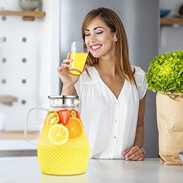 Veecom 80oz Glass Pitcher for Hot and Cold Beverages