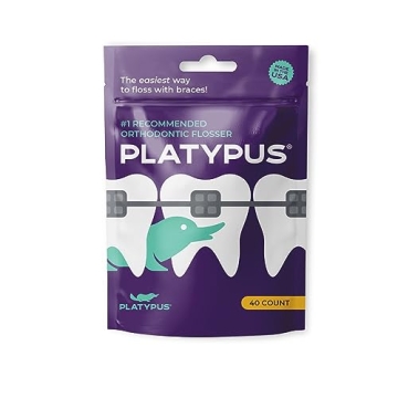 Platypus Orthodontic Flossers for Braces, 40 Count (Pack of 1), Ortho Picks for Adults & Kids, Fits ...
