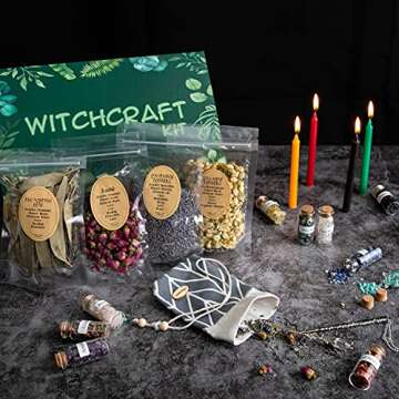 KINGBOCH Dried Herbs for Witchcraft, 36Pcs Witchcraft Supplies for Witchcraft, Pagan, Rituals, Witch Spells, Wiccan Supplies and Tools Gifts for Beginner Experienced