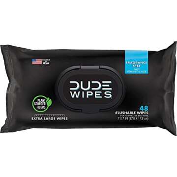 DUDE Wipes - Flushable Wipes - 2 Pack, 96 Wipes - Unscented & Mint Chill