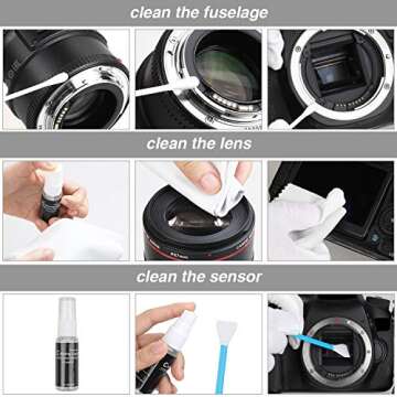14-in-1 Camera Lens Cleaning Kit - Mirrorless Camera Sensor Cleaning Kit for DSLR Camera Canon Sony Nikon Including Lens Blower/Detergent/Swabs/Cleaning Cloth/Cleaning Pen/Cleaning Brush