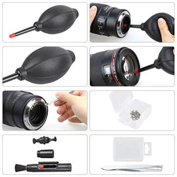 14-in-1 Camera Lens Cleaning Kit - Mirrorless Camera Sensor Cleaning Kit for DSLR Camera Canon Sony Nikon Including Lens Blower/Detergent/Swabs/Cleaning Cloth/Cleaning Pen/Cleaning Brush
