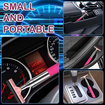 Car Rearview Mirror Wiper, Retractable Window Squeegee, Small Auto Squeegee Cleaner Water Side Mirro...