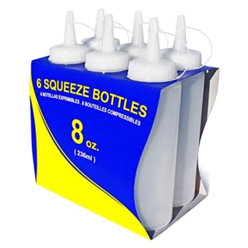 New Star Foodservice 8 oz Squeeze Bottles - BPA Free Pack of 6
