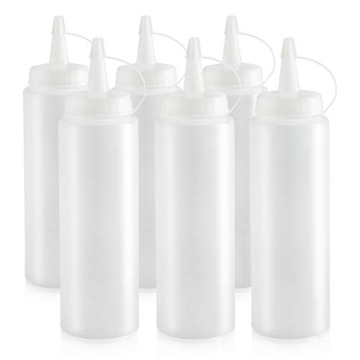 New Star Foodservice 8 oz Squeeze Bottles - BPA Free Pack of 6
