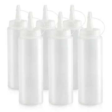 New Star Foodservice 8 oz Squeeze Bottles - BPA Free Pack of 6