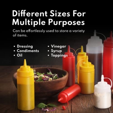 New Star Foodservice 8 oz Squeeze Bottles - BPA Free Pack of 6