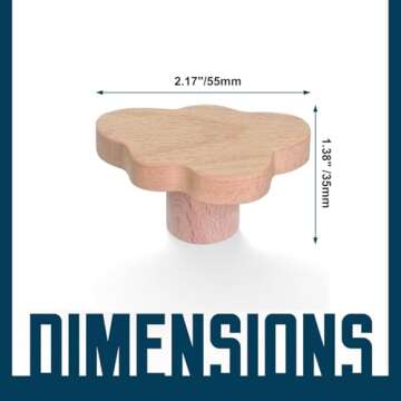 LOUZAGO 12 Pcs Wood Drawer Knobs, Cloud Shape Wooden Cabinet Knobs Boho Dresser Knobs Pulls Handles,...