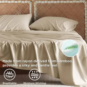 Bedsure Queen Cooling Sheet Set for All Night Comfort