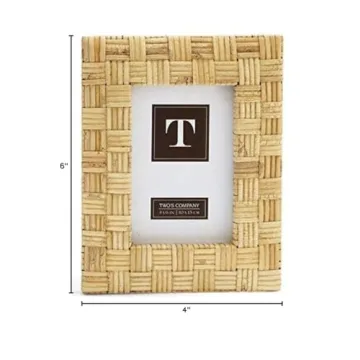 Elegant Rattan Hand-Crafted Photo Frames Set of 2
