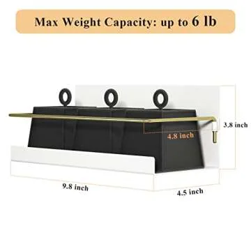 SZQINJI Magnetic Spice Rack Organizer Set of 2, Strong Magnetic Shelf for Refrigerator Space Saving Kitchen Organization, Metal Fridge Shelves for Holding Spices, Jars, Bottle, White