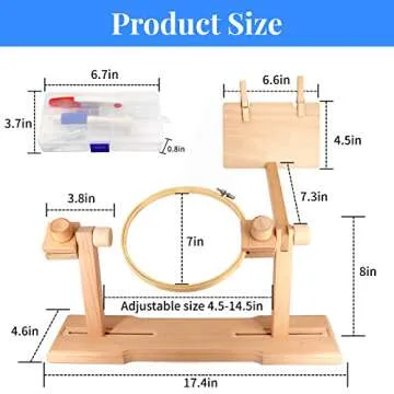 SolidGnik Adjustable Embroidery Stand with Hoops & Kit