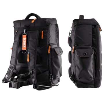 Gruv Gear Stadium Bag Slim Flight-Smart Tech Backpack, Black