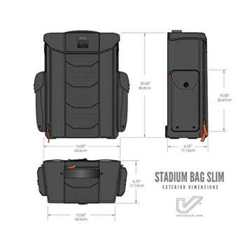 Gruv Gear Stadium Bag Slim Flight-Smart Tech Backpack, Black
