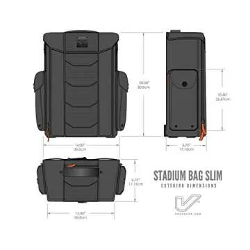 Gruv Gear Stadium Bag Slim Flight-Smart Tech Backpack, Black