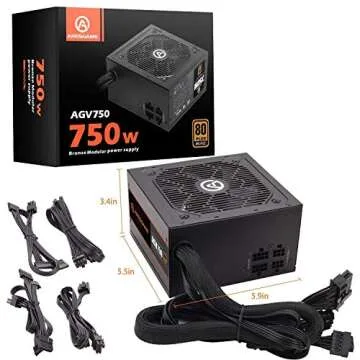 ARESGAME 750W Power Supply Semi Modular 80+ Bronze PSU