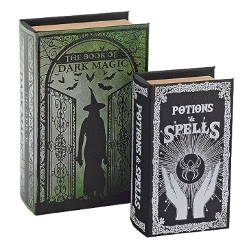 Decorae Magic Nesting Halloween Books Set – Spooky Faux Books with Hidden Storage