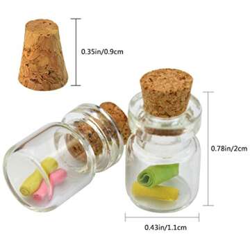Marrywindix 50 Pcs 1ml-extra Mini Tiny Clear Glass Jars Bottles with Cork Stoppers, Glass Bottles fo...