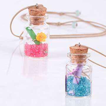 Marrywindix 50 Pcs 1ml-extra Mini Tiny Clear Glass Jars Bottles with Cork Stoppers, Glass Bottles for DIY, Arts & Crafts, Projects, Decoration, Party Favors