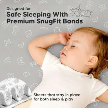 Pack and Play Sheets Fitted, 2-Pack Mini Crib Sheets - Pack N Play Sheets, Fitted Crib Sheet for Pack and Play Mattress, Playard Baby Crib Sheets, Crib Sheets Neutral for Boys, Girls (ABC Land)