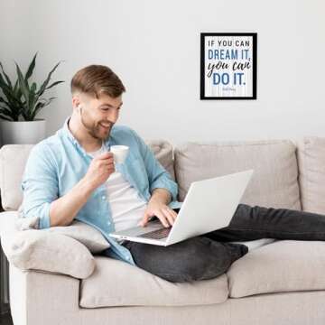 "Dream It, Do It!" Walt Disney Quote Wall Art Print - 8x10” Rustic Wooden Sign For Home Decor, Rustic Office D& Inspiration. Unframed