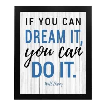 "Dream It, Do It!" Walt Disney Quote Wall Art Print - 8x10” Rustic Wooden Sign For Home Decor, Rustic Office D& Inspiration. Unframed