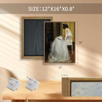 LITIVY Framed Canvas Wall Decor Home Decor Vintage Woman Portrait Artwork Large Canvas Wall Art Victorian Era Woman Wall Art for Living Room Farmhouse Bathroom Decor (12"x16" Reading Woman)